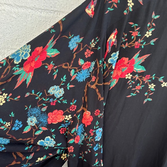 Flying Tomato Embroidered Bird Floral Kimono sz S/M - Picture 5 of 7